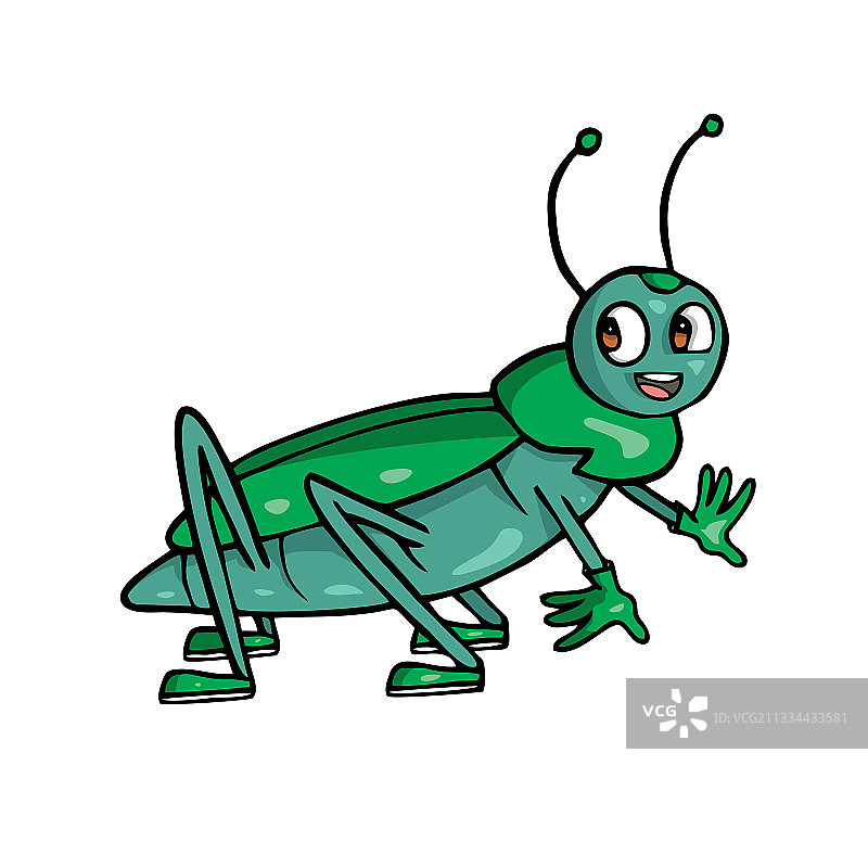 友好的可爱甲壳虫昆虫卡通图片素材