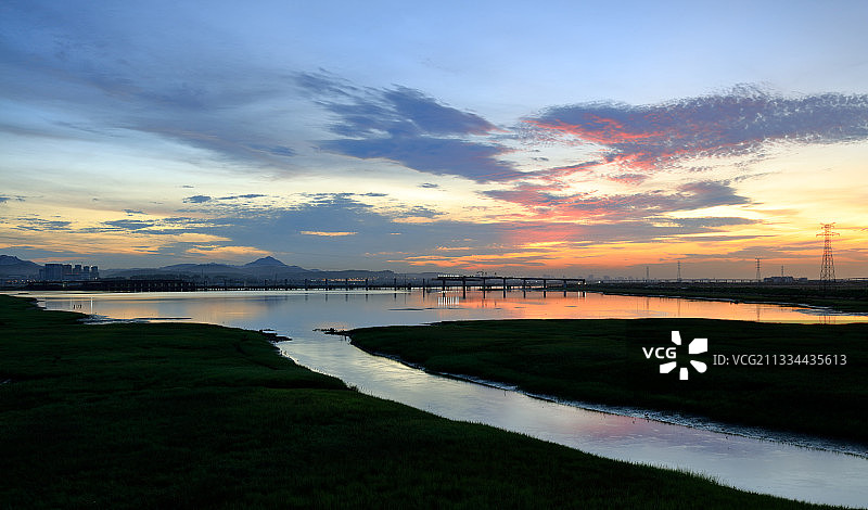 大嶝岛朝霞图片素材