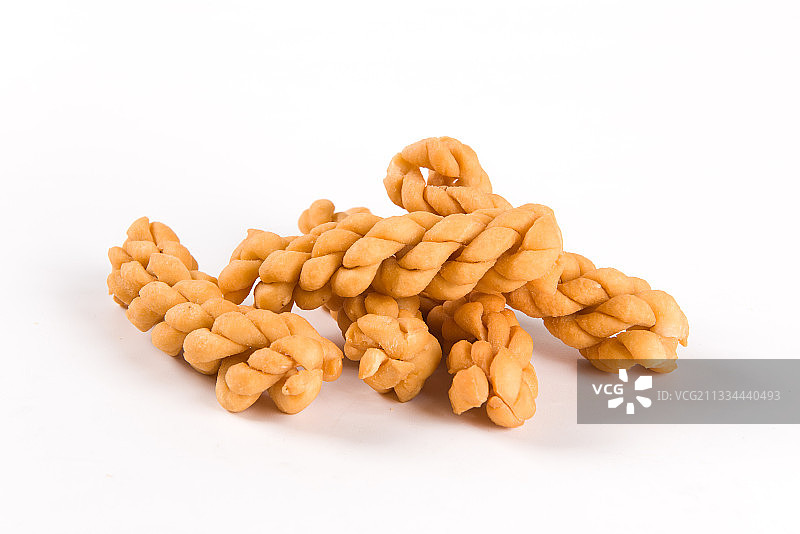 白色背景上的小吃麻花图片素材