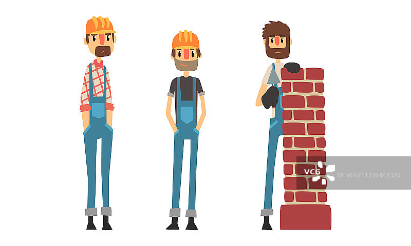 男性建筑工人团队图片素材