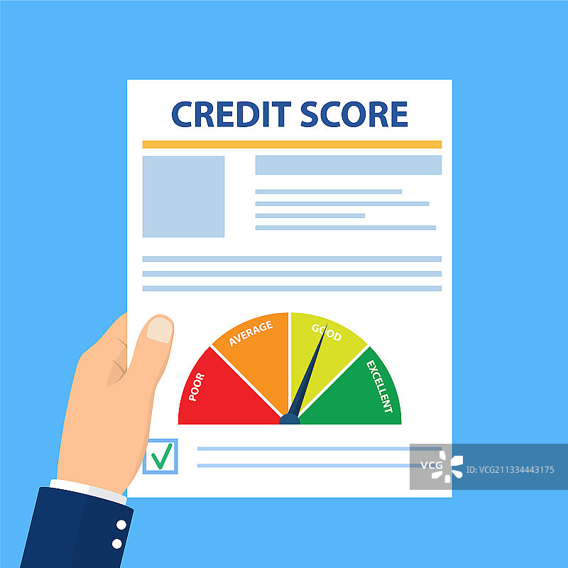 信用评分表图片素材