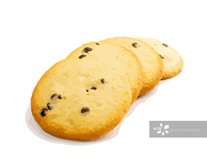 分离的金色黄油巧克力饼干图片素材