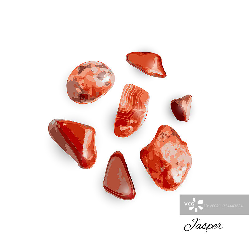 红色玛瑙抛光碧玉卵石图片素材