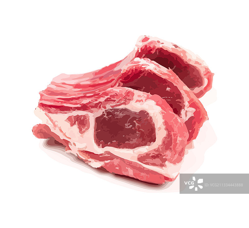 分离的生羊排或羊肉块图片素材