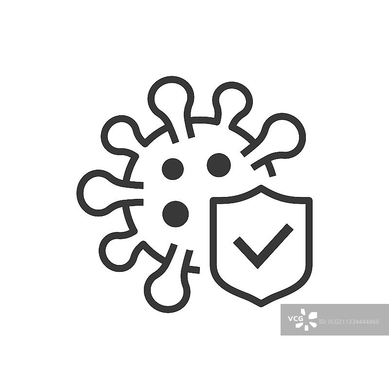 白色背景上的冠状病毒免疫图标图片素材