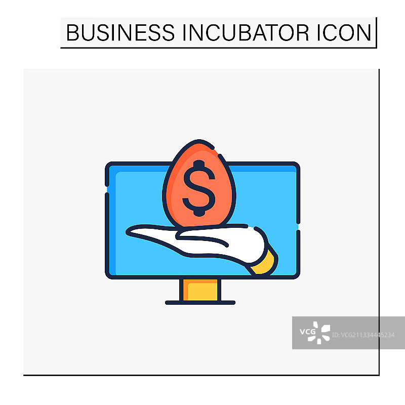 虚拟企业孵化器彩色图标图片素材