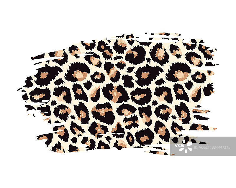 手绘豹纹纹理墨笔刷图片素材