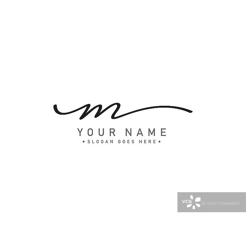 首字母m的手写签名logo图片素材