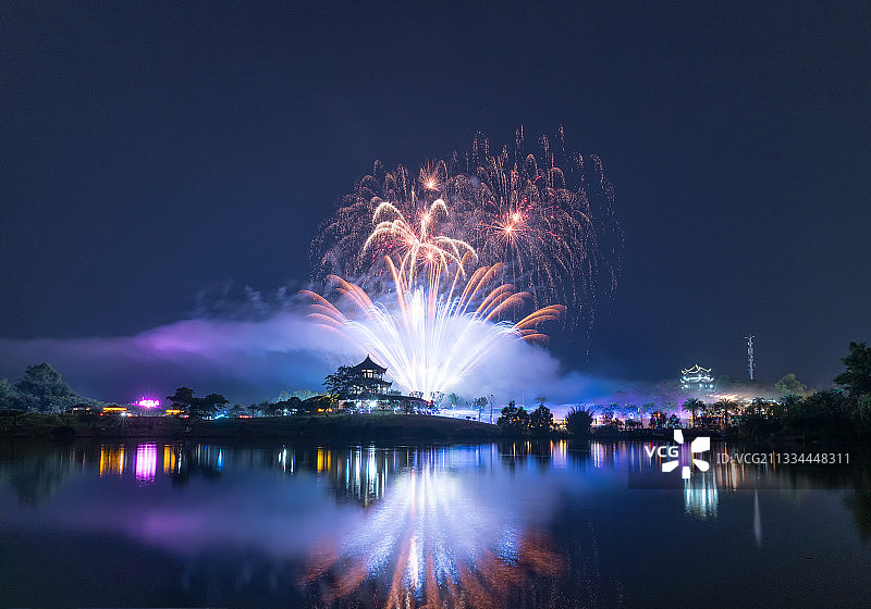 2021铜梁奇彩梦园国际烟花节图片素材