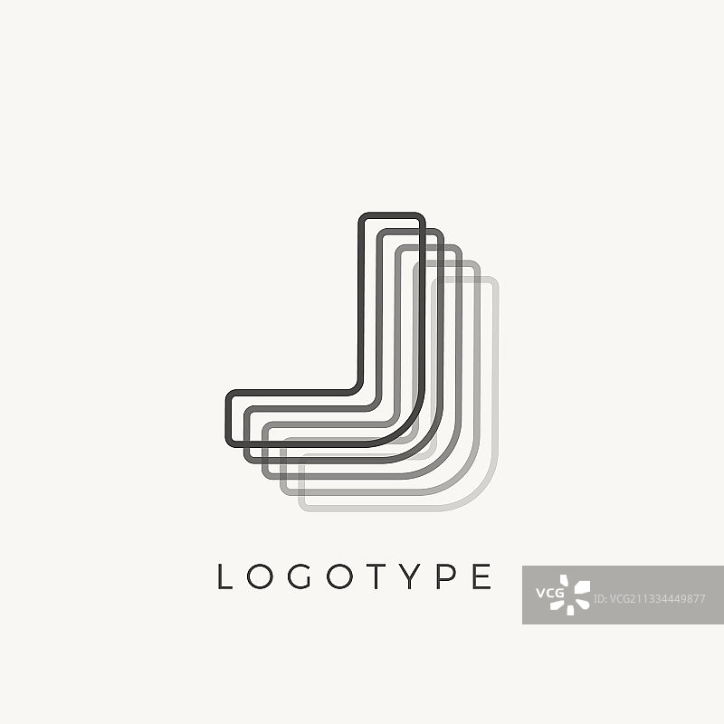 条纹融合效果字母J轮廓图片素材