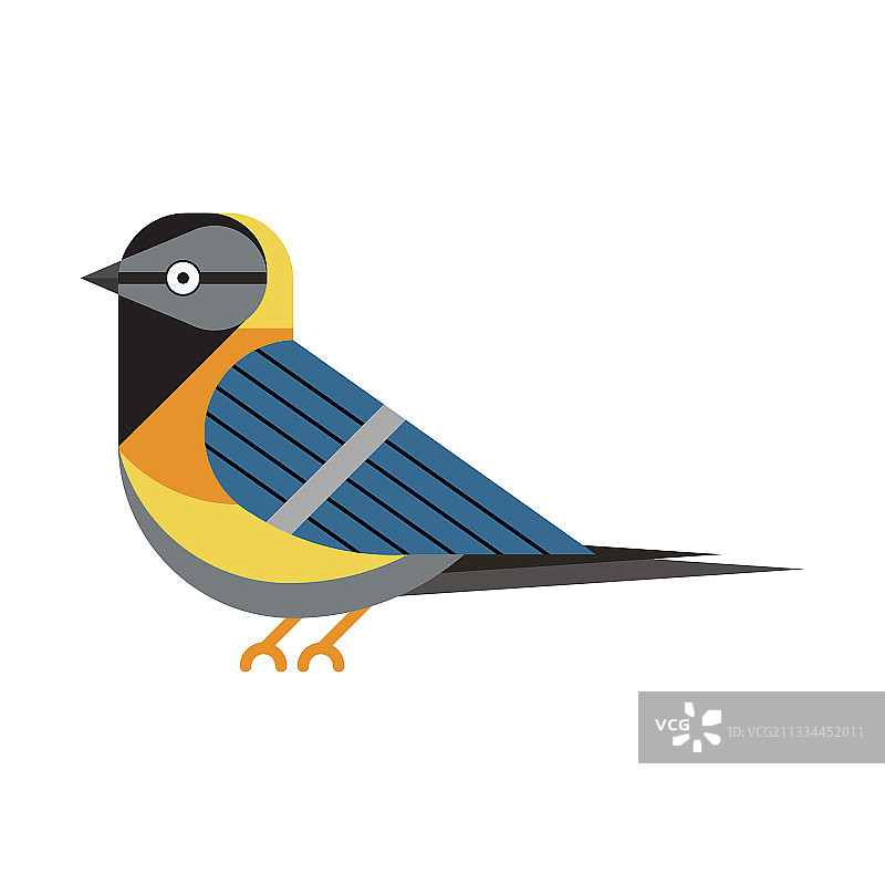 扁平风格的蓝山雀鸟图标图片素材