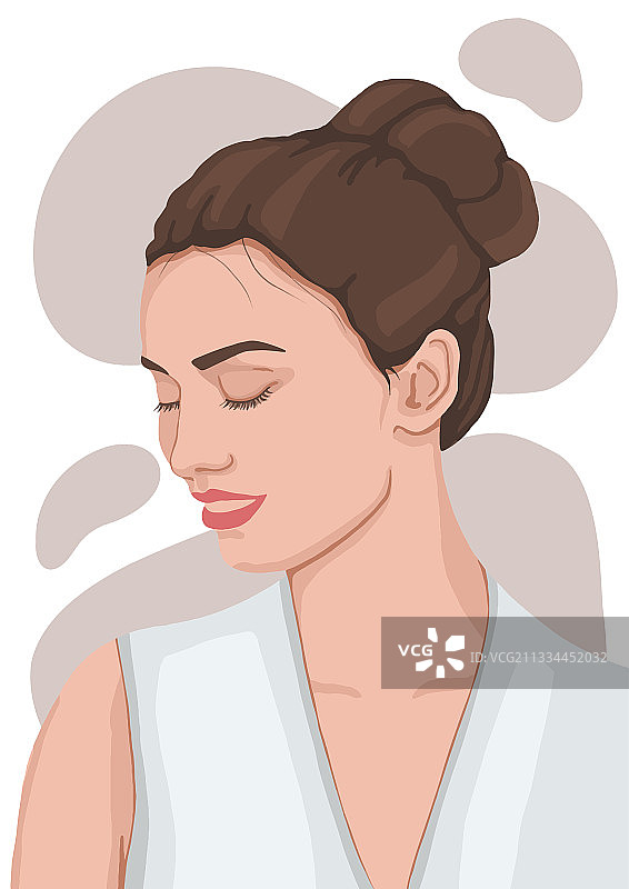 现代明亮美丽的扁平风格女人图片素材