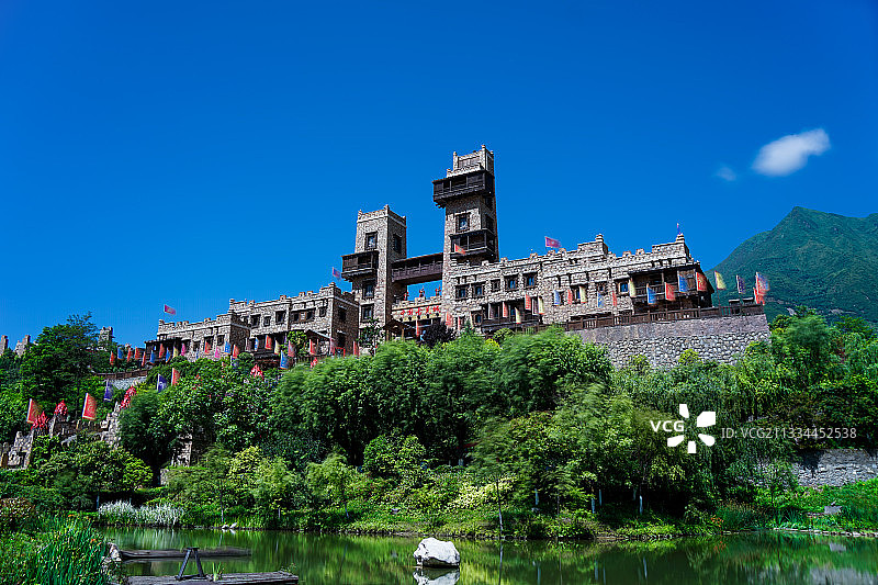 四川省阿坝州茂县中国古羌城图片素材