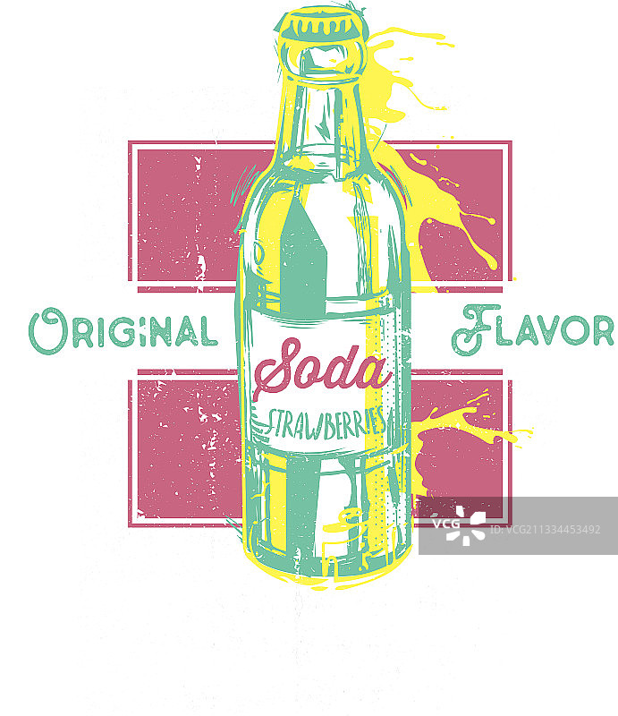 汽水瓶夏季饮品标志图片素材