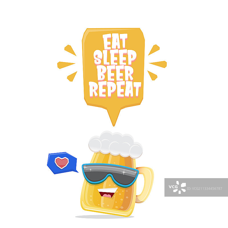 吃喝睡，啤酒循环概念图片素材