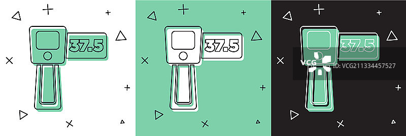 红外线数字非接触式温度计套装图片素材