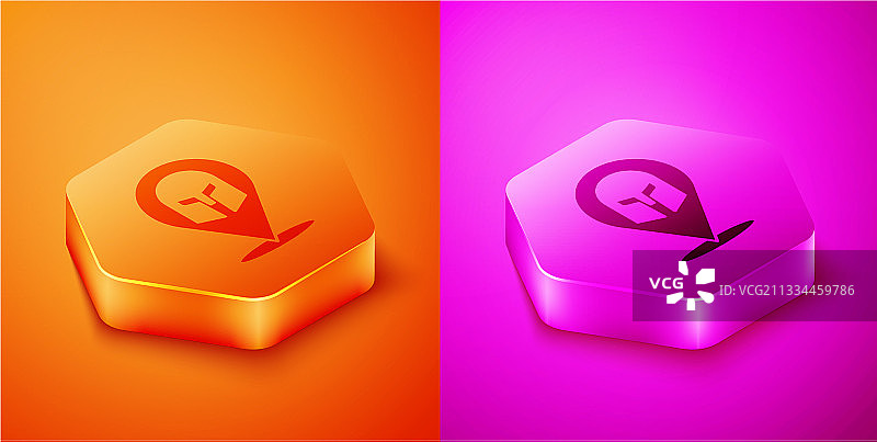 2.5D希腊头盔图标，橙色背景图片素材