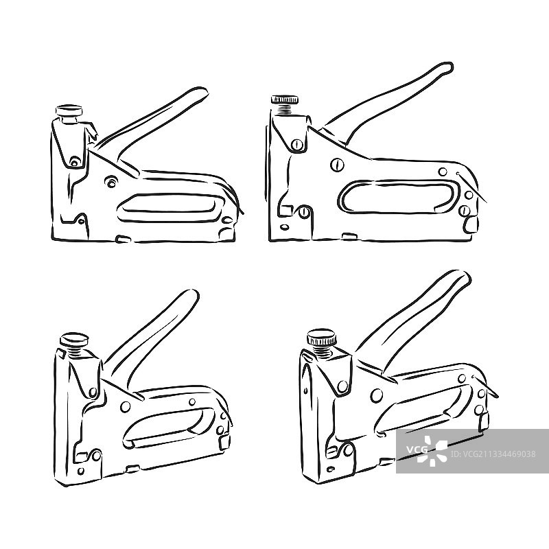 射钉枪订书机施工草图图片素材