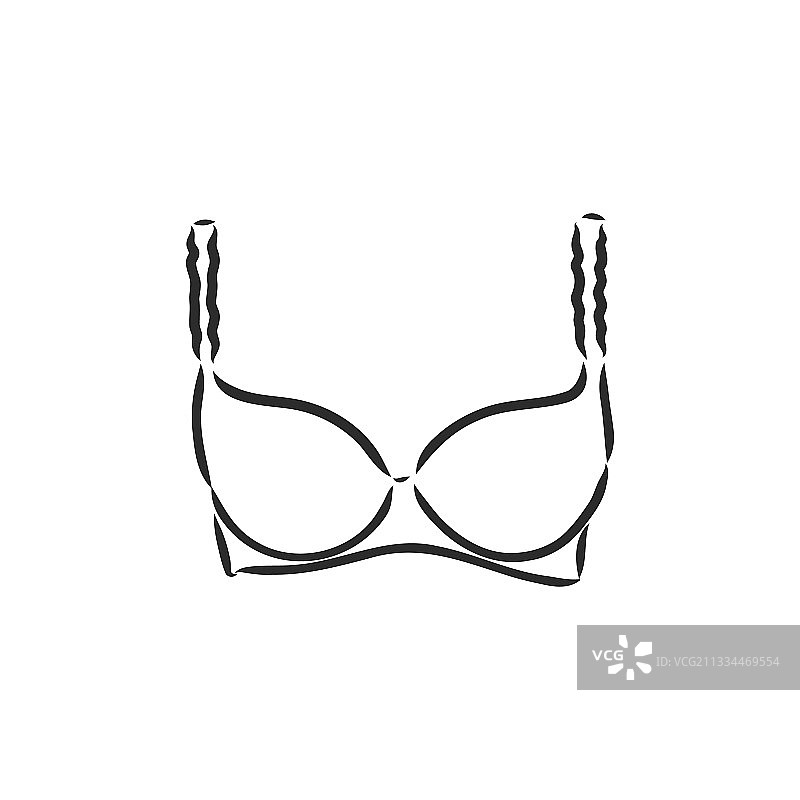手绘女士胸罩草图符号图片素材
