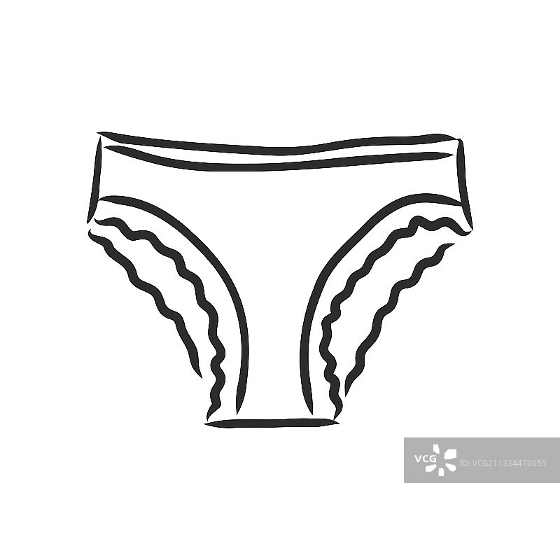 手绘内裤轮廓涂鸦图标图片素材