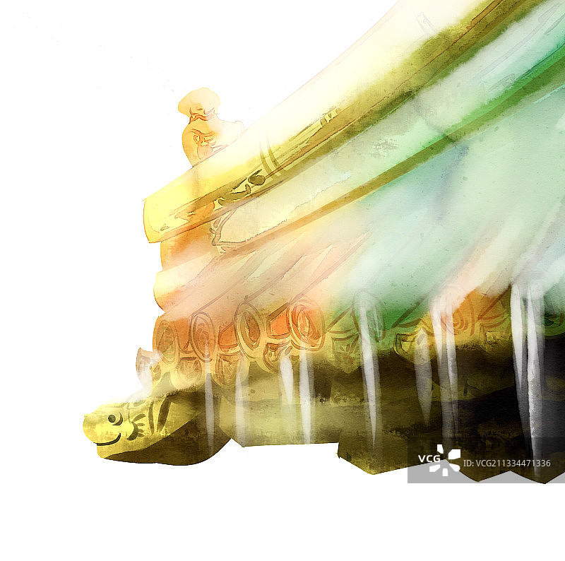 中国风冬天屋檐插画元素图片素材