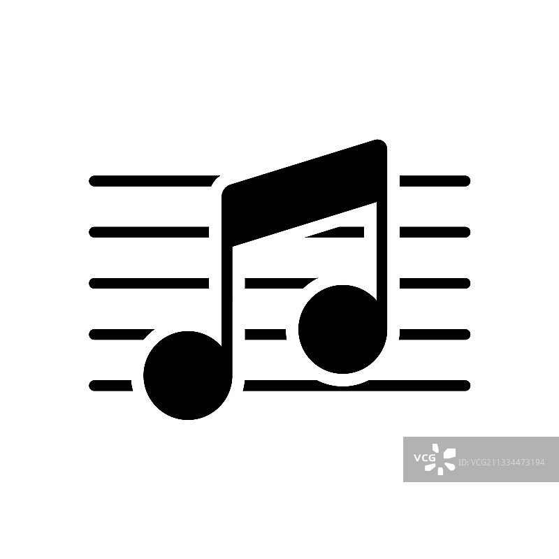 五线谱和音符符号图标图片素材