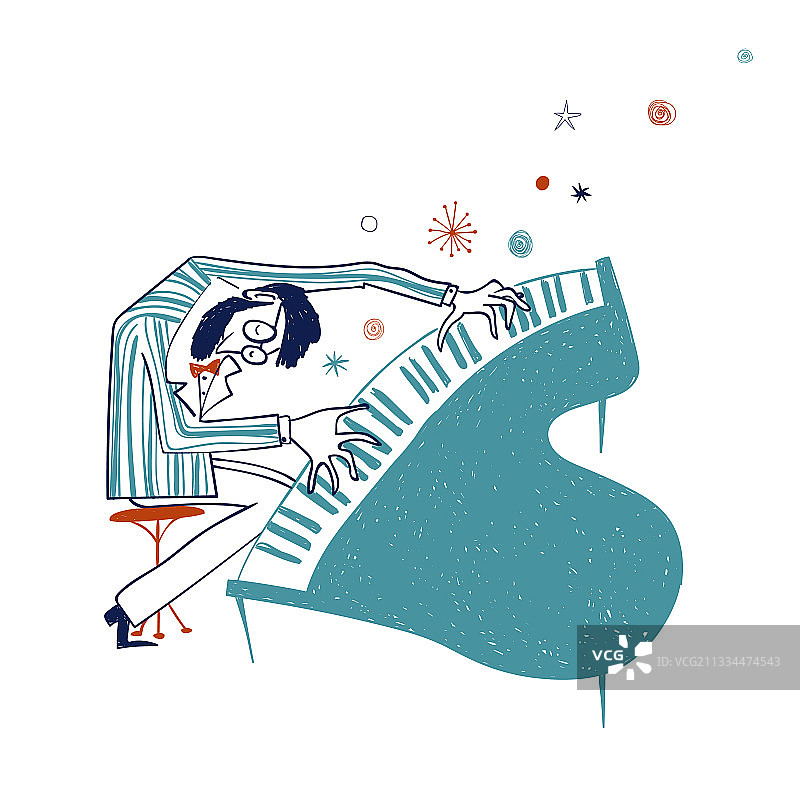 有趣的钢琴演奏者图片素材