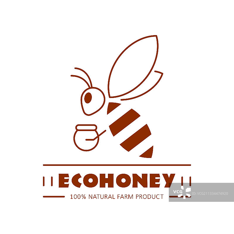 蜂蜜生产公司轮廓徽章或标志图片素材