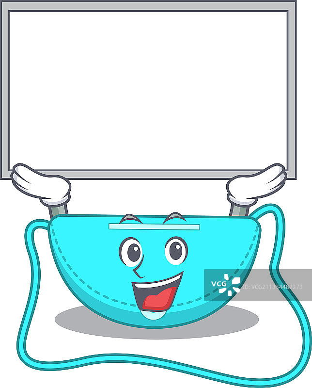 卡通人物单肩包成功举起图片素材