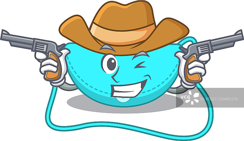 卡通角色：带枪的牛仔斜挎包图片素材