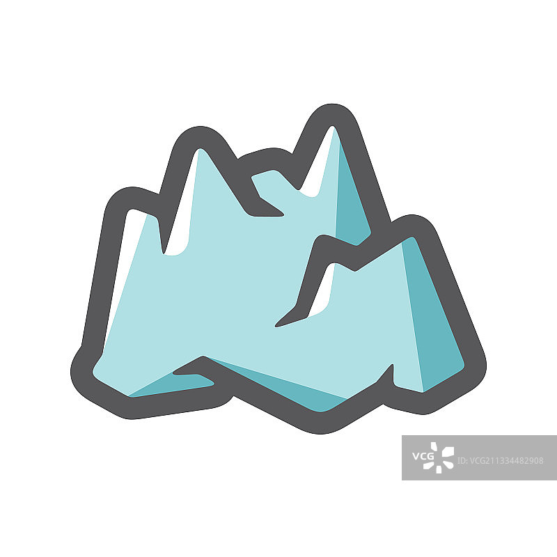 冰山山脉冰块卡通图标图片素材