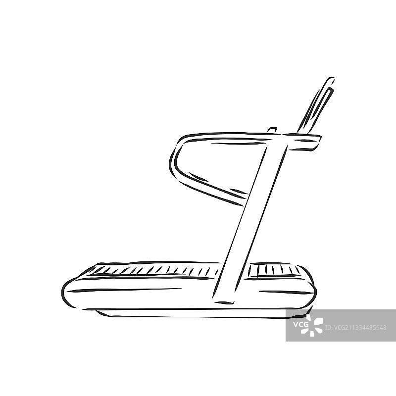 跑步机涂鸦风格手绘草图图片素材