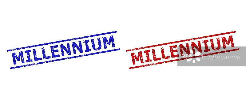 具有腐蚀纹理的千禧年印章图片素材
