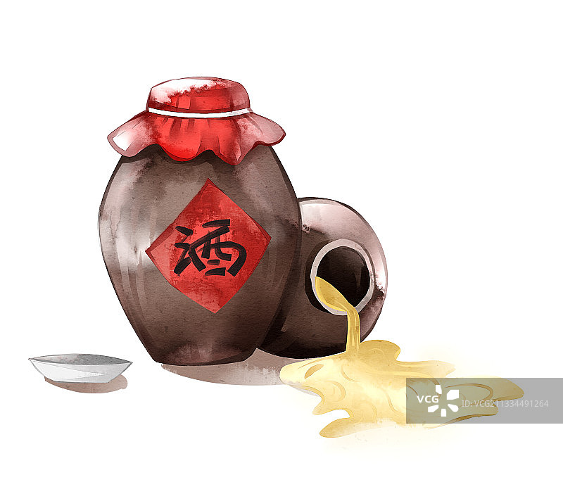 中国风黄酒插画元素图片素材