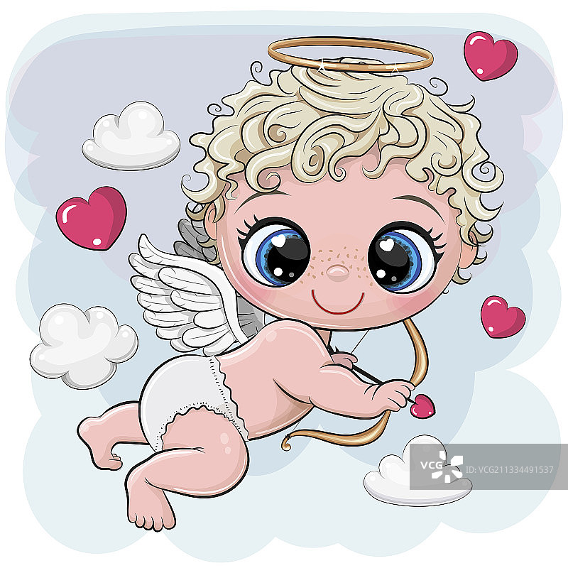 卡通丘比特带弓箭图片素材