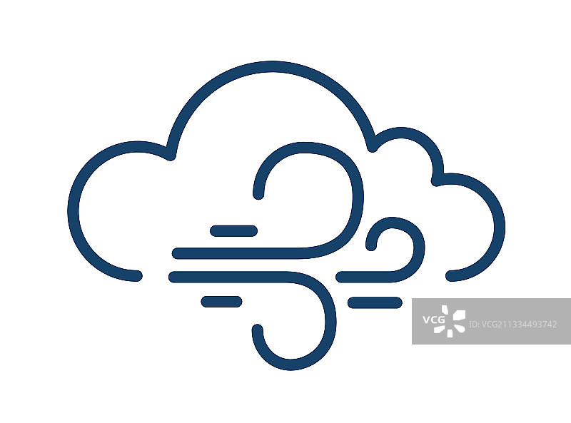 抽象简约线条风多风天气图标图片素材