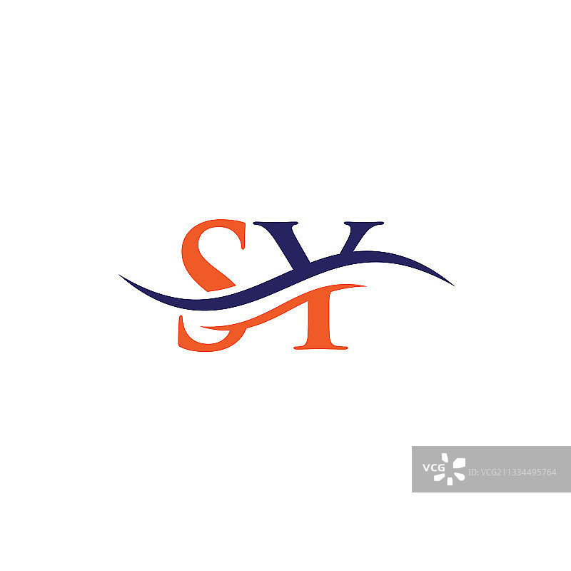 用于商业和公司的现代SY标志设计图片素材