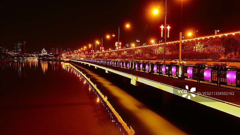 路灯，城墙，赏心亭   -  西水关 南京图片素材