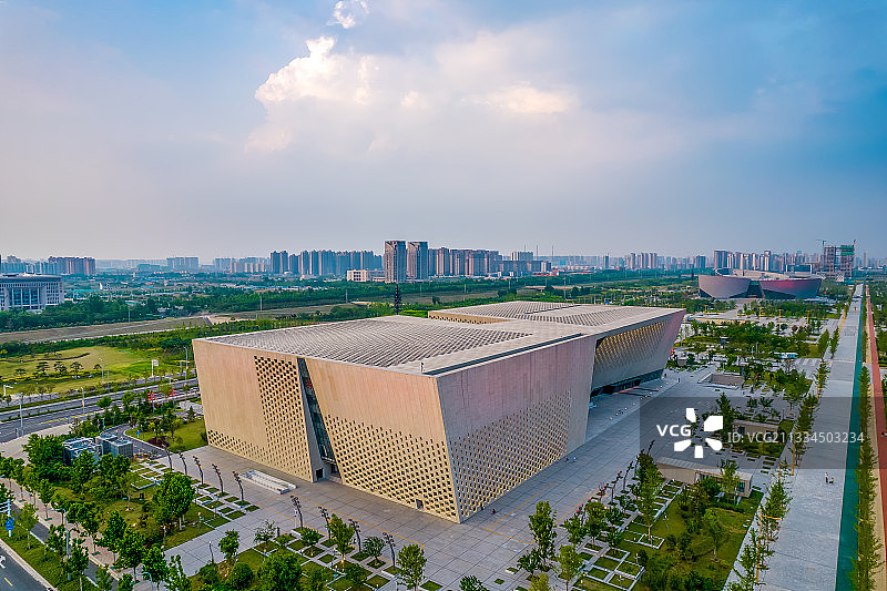 航拍中国河南郑州美术馆新馆图片素材