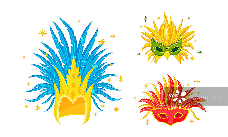 闪闪发光的羽毛节日巴西元素图片素材