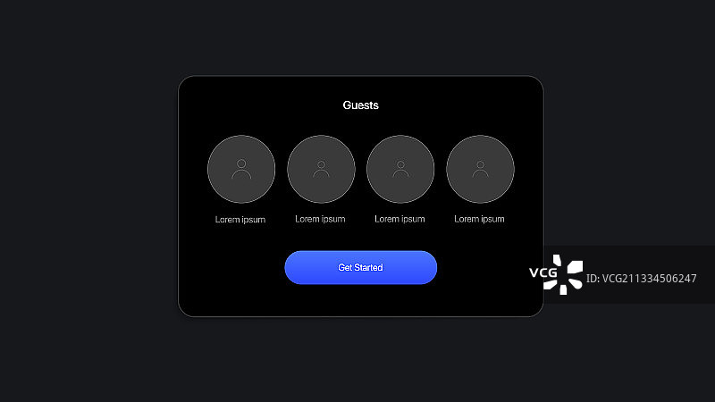 访客名单面板UI界面概念图片素材