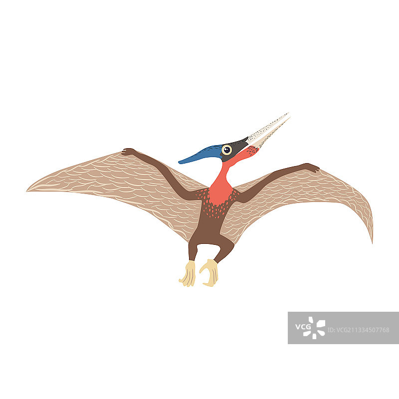 飞行的翼手龙与史前恐龙图片素材