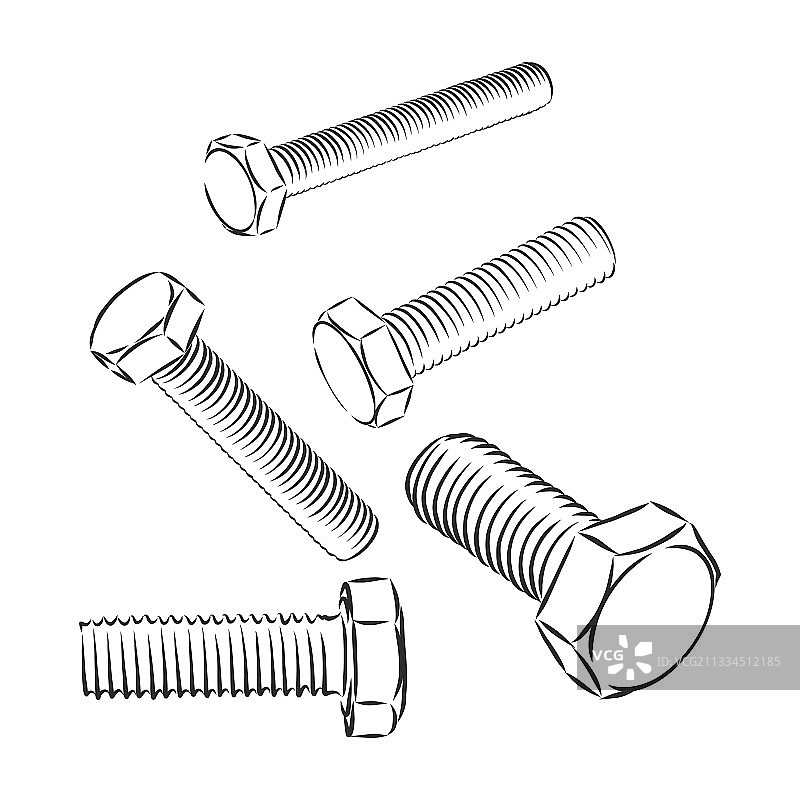 手绘螺栓工具图标图片素材