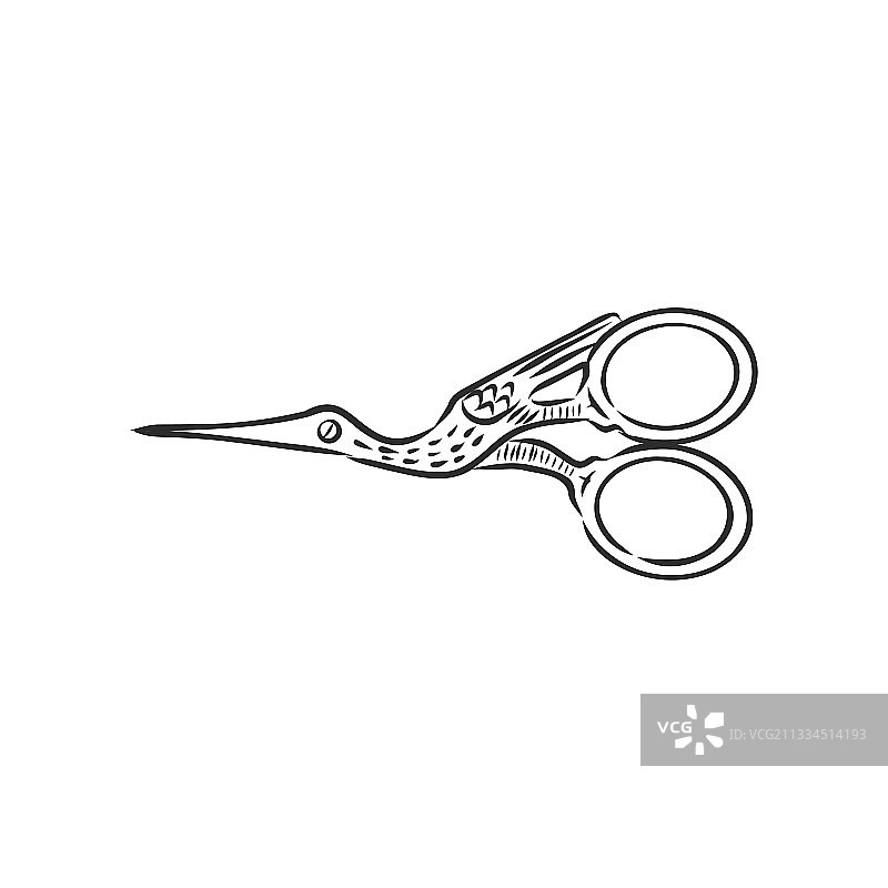 涂鸦风格剪刀素描图片素材