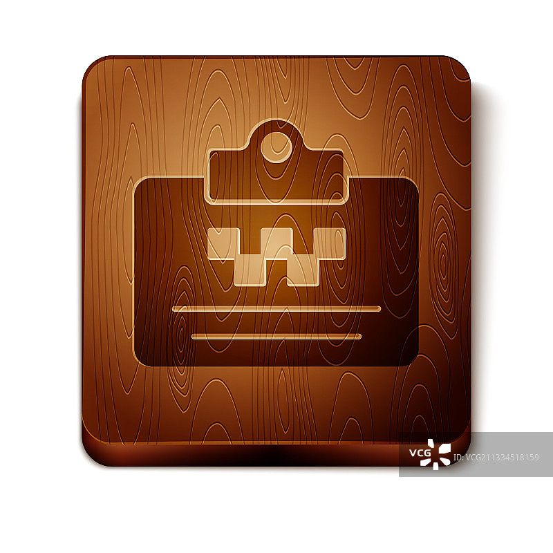 白色背景上的棕色出租车司机驾照图标图片素材