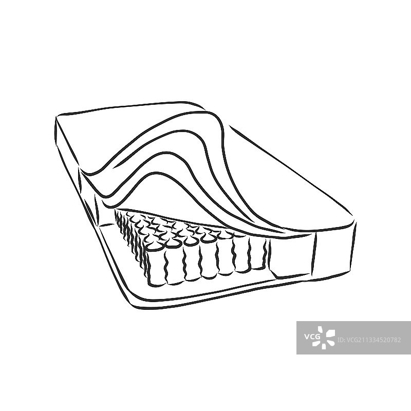 床垫图标快速手绘草图图片素材