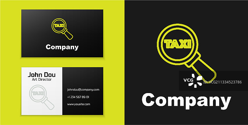 放大镜和出租车图标标志图片素材