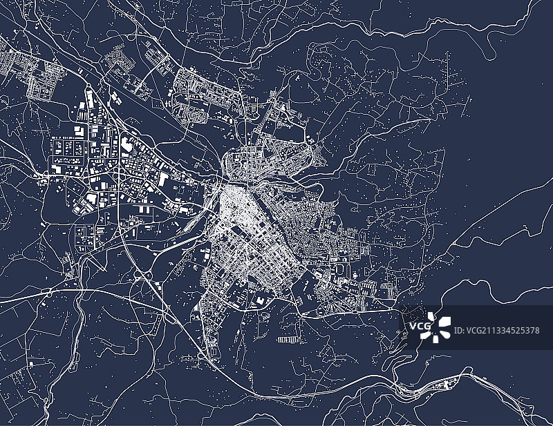 意大利萨萨里城市地图图片素材