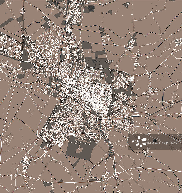 意大利费拉拉市地图图片素材