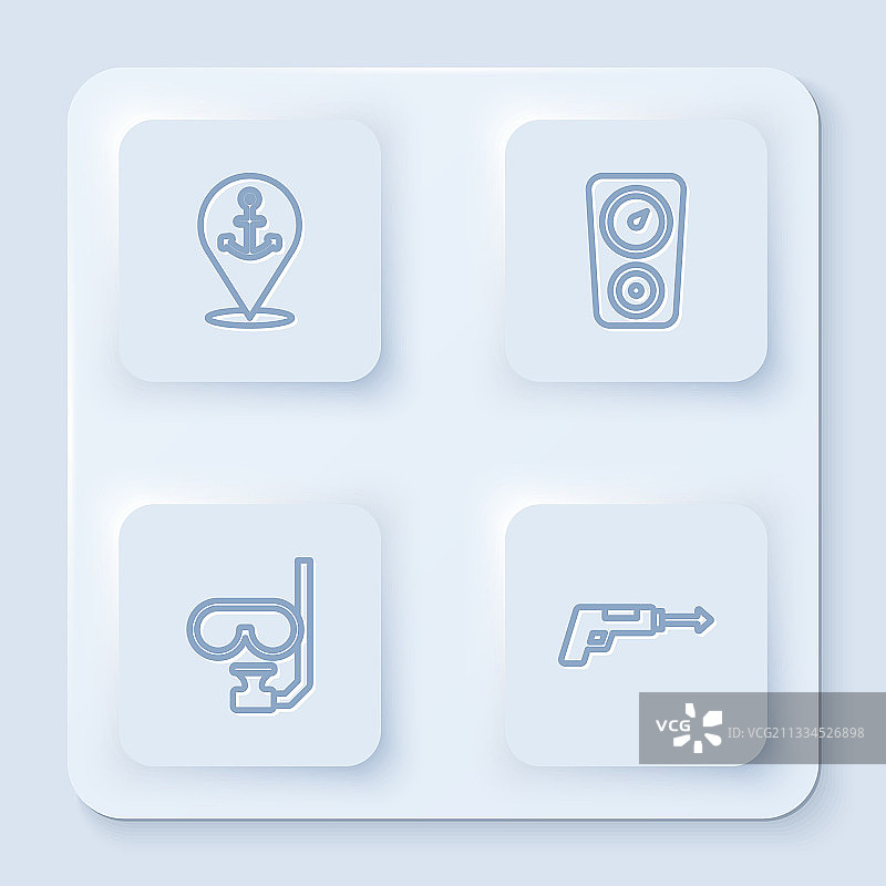 路线定位标志：锚、压力表、潜水等图片素材